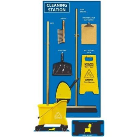 NMC National Marker Cleaning Station Shadow Board, Combo Kit, Blue/Black, 72 X 36, Acp, Composite SBK142ACP